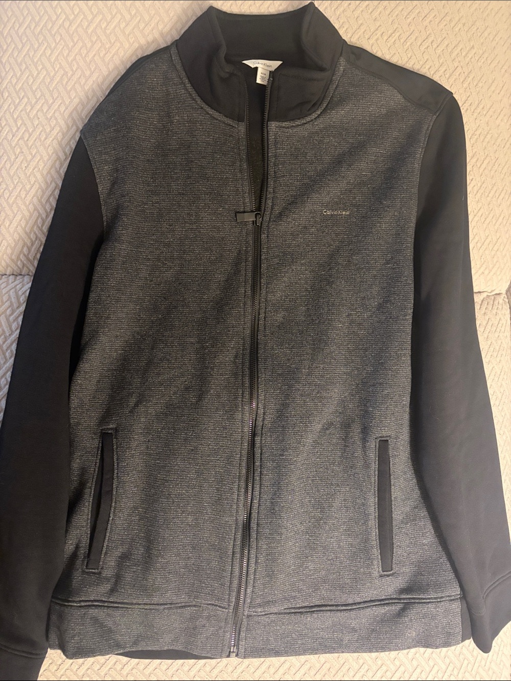 Calvin Klein Charcoal and Black Full-Zip Utility Jacket